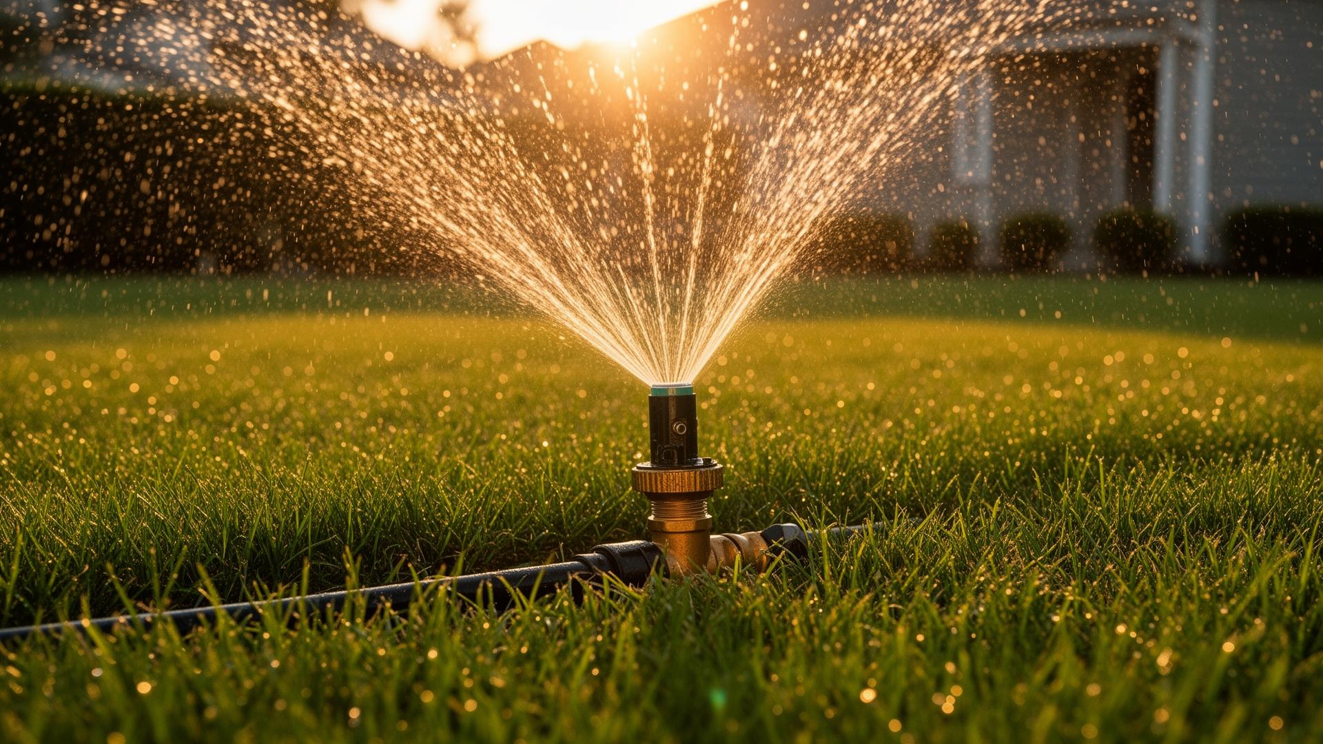 Sprinkler repair on a San Antonio lawn